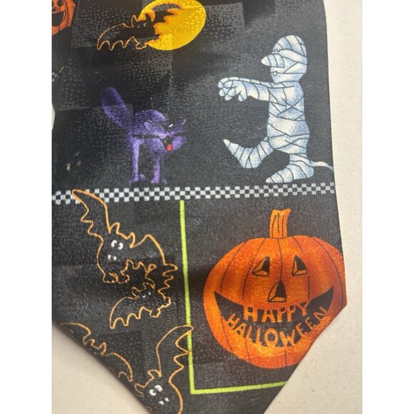 Halloween Neck Tie Pumpkins Ghosts Necktie Teachers Novelty Hallmark Lot Of 2 - Picture 6 of 12